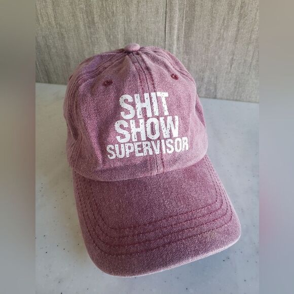 NWT "SHIT SHOW SUPERVISOR" Faded Look Adjustable Baseball Cap Hat - Picture 2 of 5
